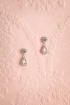 Sinuo Argenté Silver Crystal Teardrop Pendant Earrings | Boudoir 1861