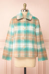 Sirennah Teal Vintage Style Tartan Coat | Boutique 1861 front view