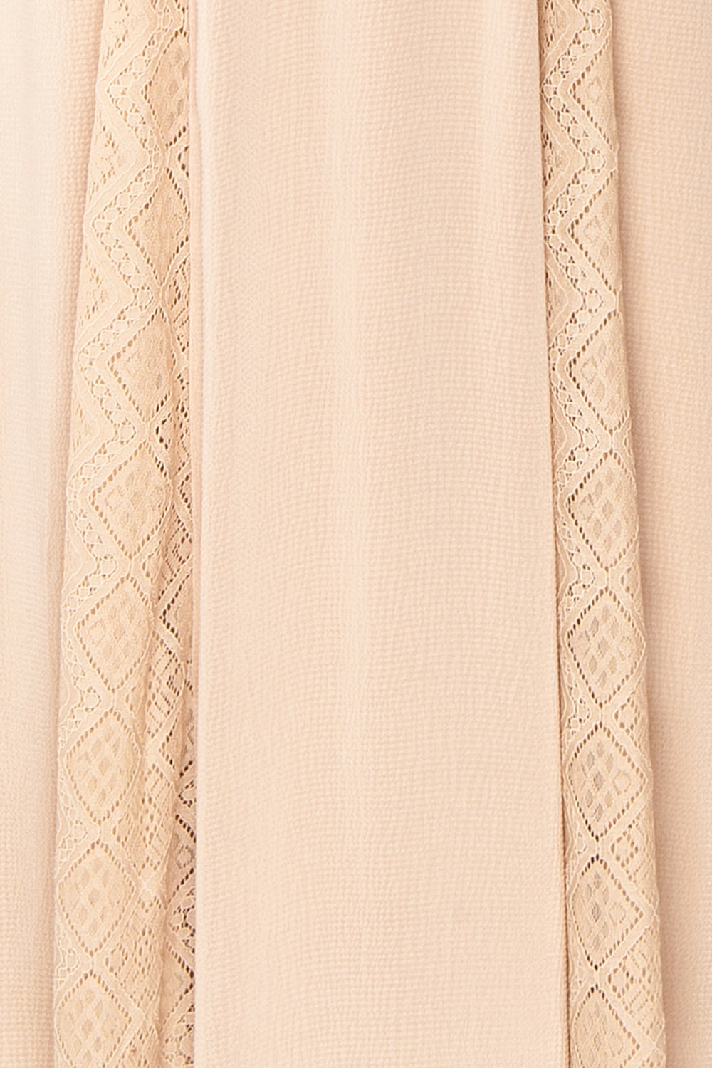 Sirina Long Sleeve Beige Maxi Dress w/ Lace Details | Boutique 1861 fabric 