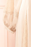 Sirina Long Sleeve Beige Maxi Dress w/ Lace Details | Boutique 1861 sleeve