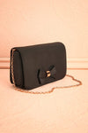 Sirtaki Noir - Black textured, golden strap handbag