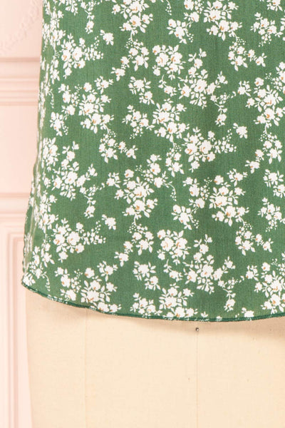 Sisko Green Floral T-Shirt w/ Round Collar | Boutique 1861 bottom