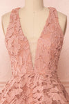 Sissilou Blush Lace Short A-Line Party Dress | Boutique 1861 front close-up