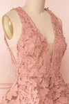 Sissilou Blush Lace Short A-Line Party Dress | Boutique 1861 side close-up