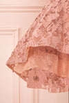 Sissilou Blush Lace Short A-Line Party Dress | Boutique 1861 bottom close-up