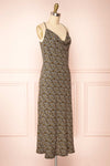 Skadi Black Floral Slip Dress w/ Crossed Straps | Boutique  1861 side view
