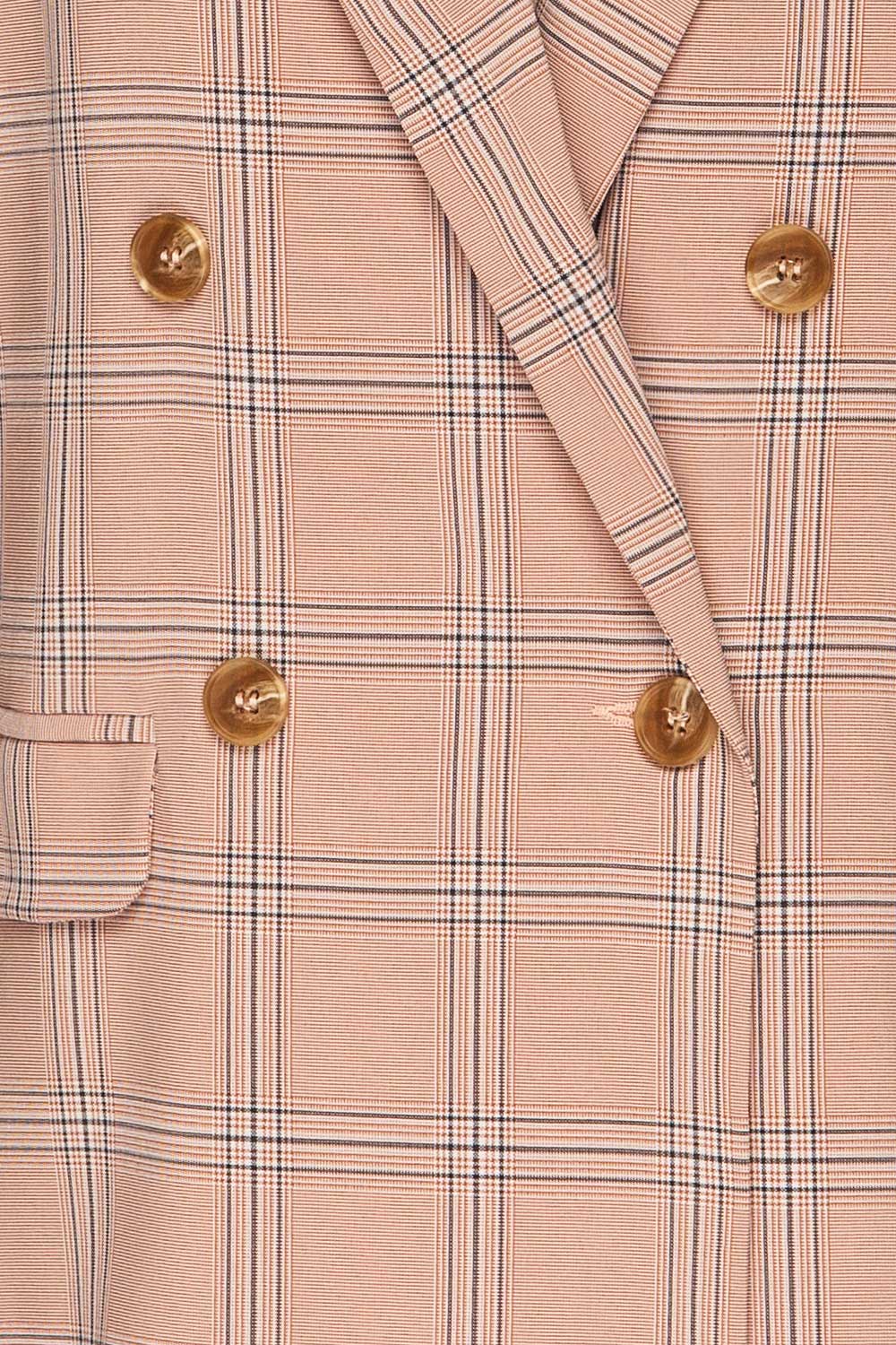 Skerries Rose Pink Plaid Blazer | Veston fabric close up | La Petite Garçonne