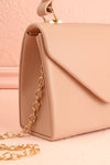 Slovia Beige Small Handbag With Removable Chain Strap | Boutique 1861 side close-up