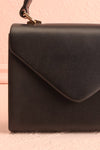 Slovia Black Small Handbag w/ Removable Chain Strap | Boutique 1861 front close-up
