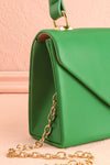 Slovia Green Small Handbag w/ Removable Chain Strap | Boutique 1861 side close-up