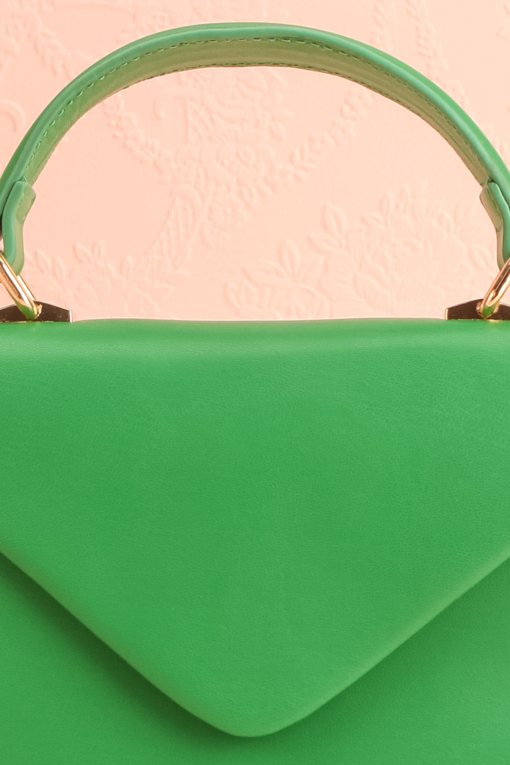Slovia Green Small Handbag w/ Removable Chain Strap | Boutique 1861 handle close-up