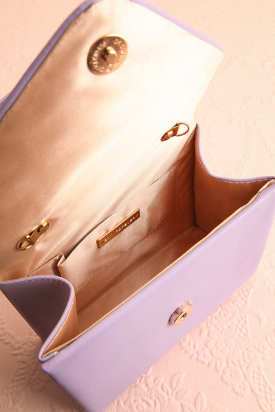 Slovia Lavender Small Handbag w/ Removable Chain Strap | Boutique 1861 inside view