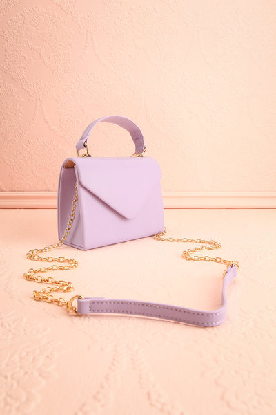 Slovia Lavender Small Handbag w/ Removable Chain Strap | Boutique 1861 side view