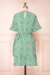Snjoa Green Floral Faux-Wrap Short Dress | Boutique 1861 back view