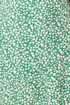 Snjoa Green Floral Faux-Wrap Short Dress | Boutique 1861 fabric