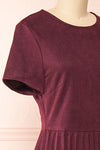 Snofn Plum Short Sleeve Denim Midi Dress | Boutique 1861 side close-up