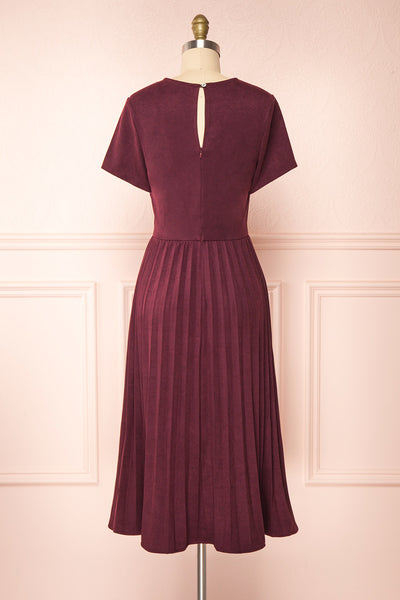 Snofn Plum Short Sleeve Denim Midi Dress | Boutique 1861 back view