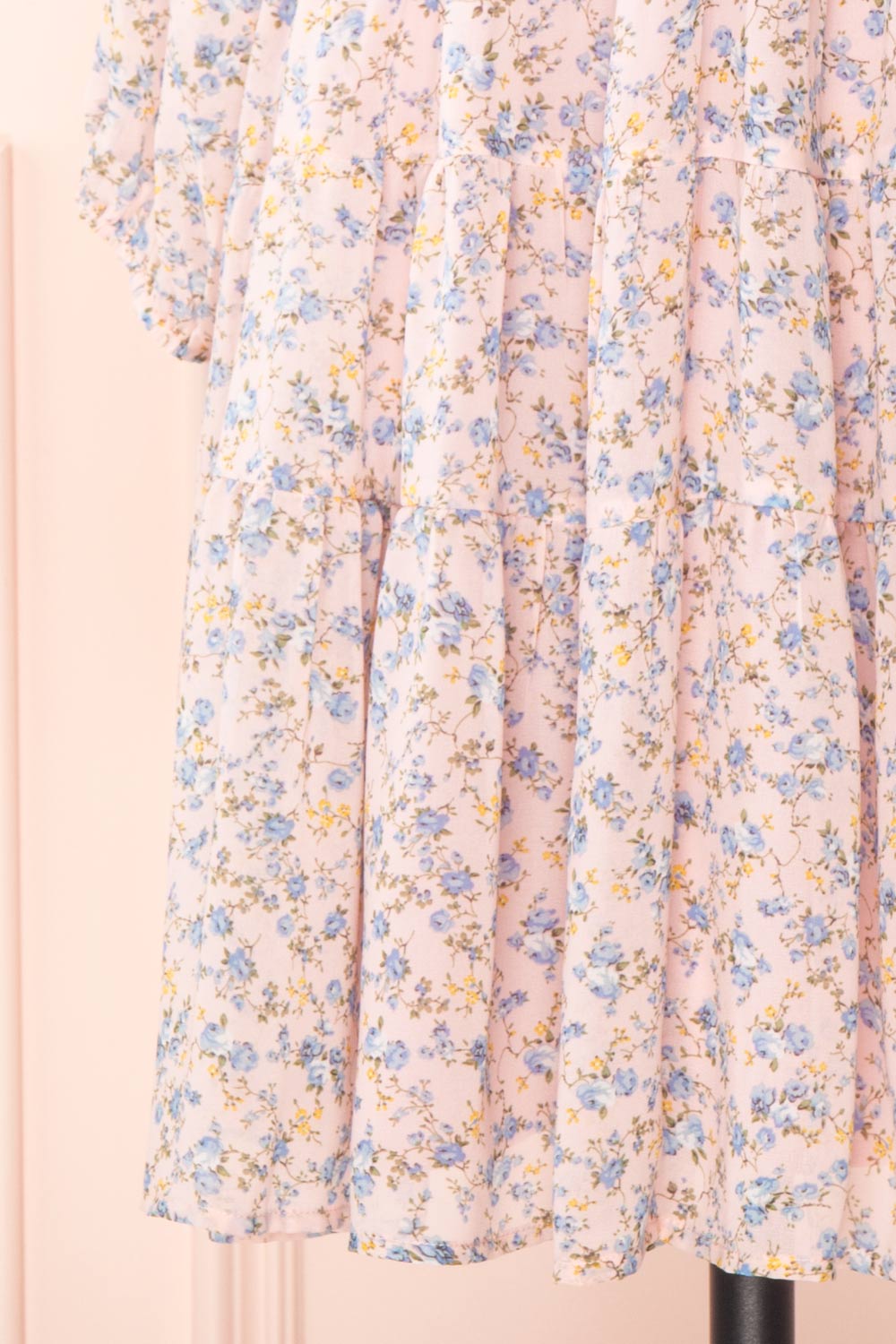 Snofried Pink Long Sleeve V-Neck Floral Dress | Boutique 1861  bottom 