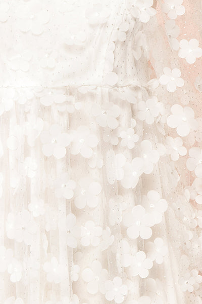 Snorri White Babydoll Dress w/ Flowers | Boutique 1861 fabric