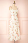 Sodalen Beige Floral Midi Dress w/ Ruffles | Boutique 1861 side view