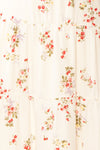 Sodalen Beige Floral Midi Dress w/ Ruffles | Boutique 1861 fabric