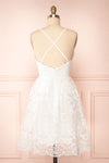 Sofie Ivory Short Embroidered Dress w/ V-neckline | Boutique 1861back view
