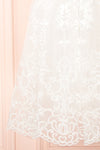 Sofie Ivory Short Embroidered Dress w/ V-neckline | Boutique 1861 details