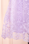 Sofie Lilac Short Embroidered Dress w/ V-neckline | Boutique 1861 details