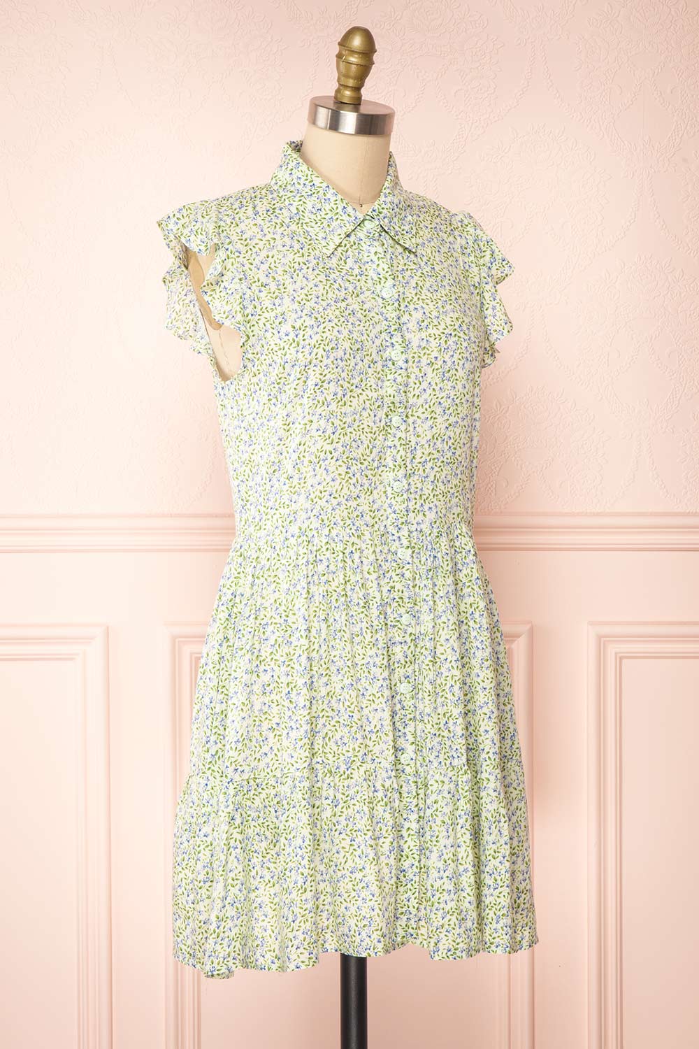 Green button up dress sales