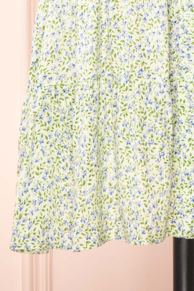 Sohvi Green Floral Button-Up Short Dress | Boutique 1861 bottom