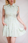 Sohvi Green Floral Button-Up Short Dress | Boutique 1861 model
