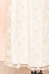 Solene White Midi Tulle Dress w/ Floral Appliqués | Boutique 1861  bottom