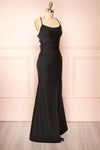 Sonia Black Backless Mermaid Maxi Dress w/ Slit | Boutique 1861 side view