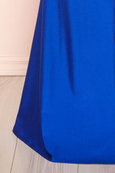 Sonia Blue Backless Mermaid Maxi Dress w/ Slit | Boutique 1861 bottom