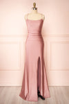 Sonia Blush Backless Mermaid Maxi Dress w/ Slit | Boutique 1861 front view