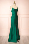 Sonia Green Backless Mermaid Maxi Dress w/ Slit | Boutique 1861 side view