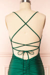 Sonia Green Backless Mermaid Maxi Dress w/ Slit | Boutique 1861 back close up