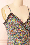 Sonyeon Floral Short Wrap Dress | Boutique 1861  side close-up