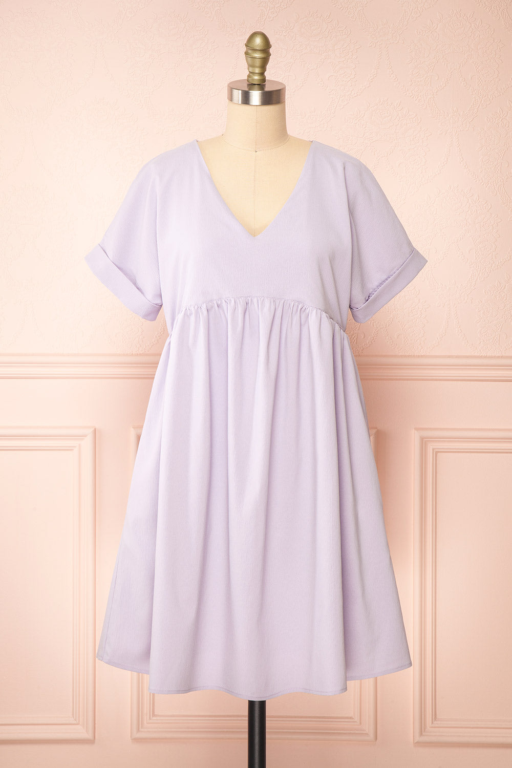 Sooyun Short Lilac Dress w/ Short Sleeves | Boutique 1861 front view 