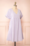 Sooyun Short Lilac Dress w/ Short Sleeves | Boutique 1861 side view