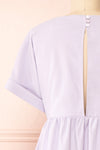 Sooyun Short Lilac Dress w/ Short Sleeves | Boutique 1861 back close-up