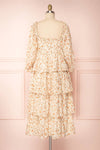 Sophie-Anne Beige Floral Layered Midi Dress | Boutique 1861 back view