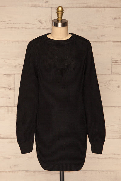 Sorinnes Black Sweater Dress | Robe Noire | La Petite Garçonne front view