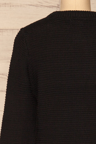 Sorinnes Black Sweater Dress | Robe Noire | La Petite Garçonne back close-up