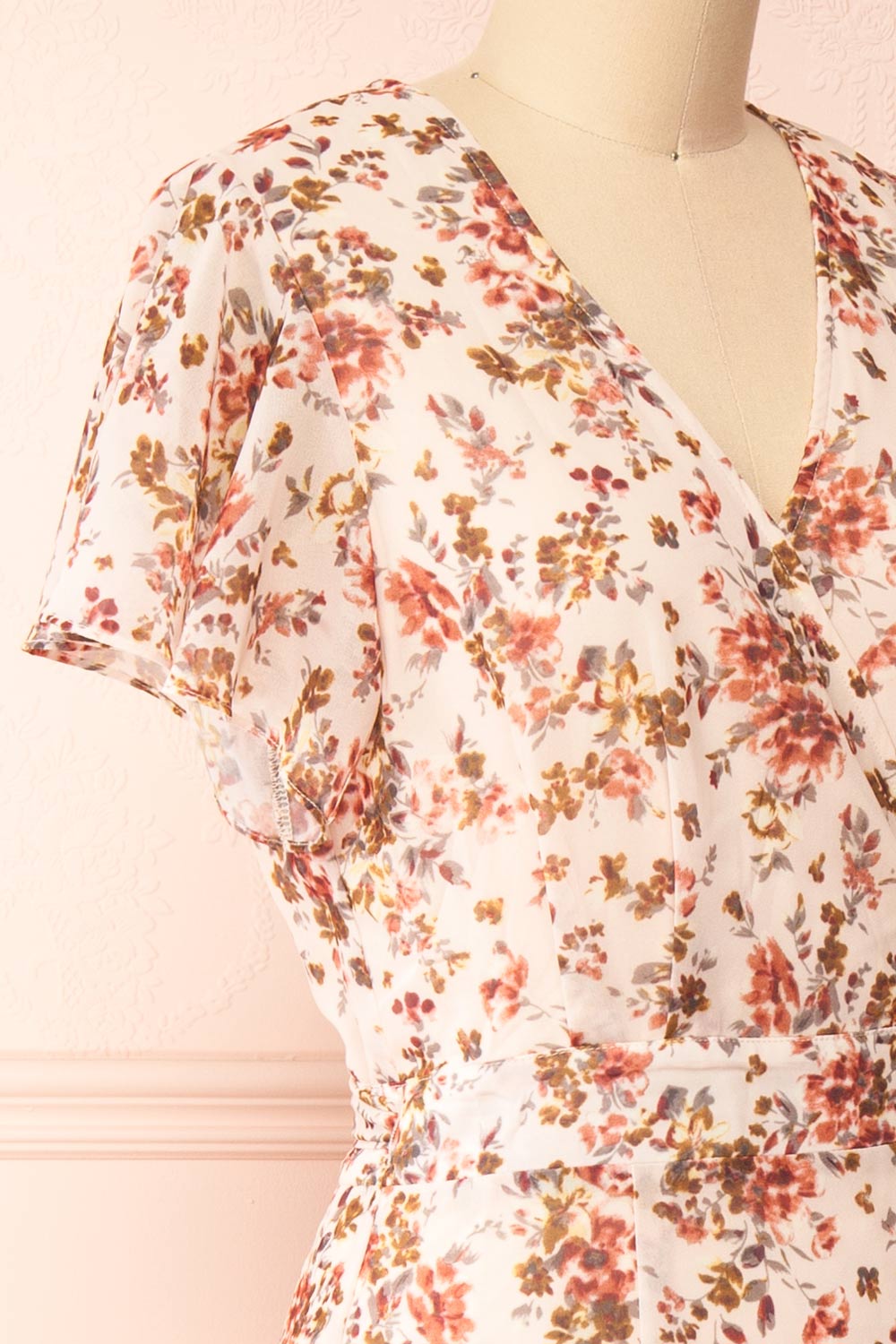Soyoon Floral Wrap Maxi Dress | Boutique 1861 side close-up