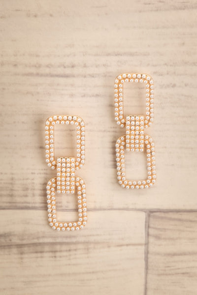 Sparti Golden & Pearl Pendant Earrings | La Petite Garçonne 1