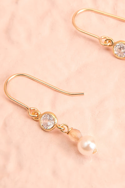Spasum Pendant Earrings with Pearls | Boutique 1861 close-up