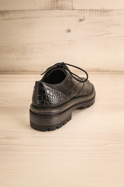 Spencer Black Laced Leather Shoes | La petite garçonne back view