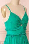 Spirea Turquoise Openwork Midi Dress | Boutique 1861 side close-up