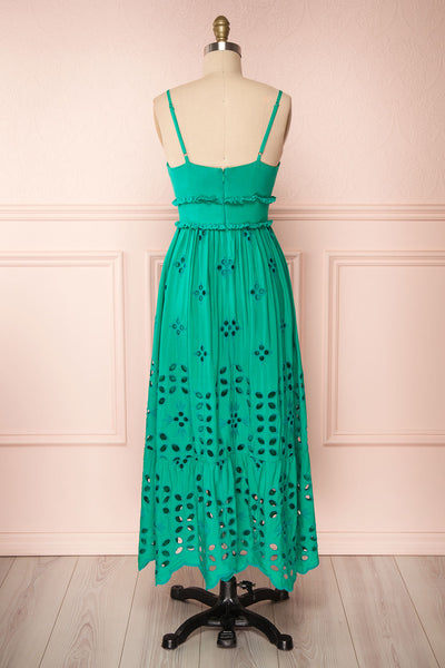 Spirea Turquoise Openwork Midi Dress | Boutique 1861 back view